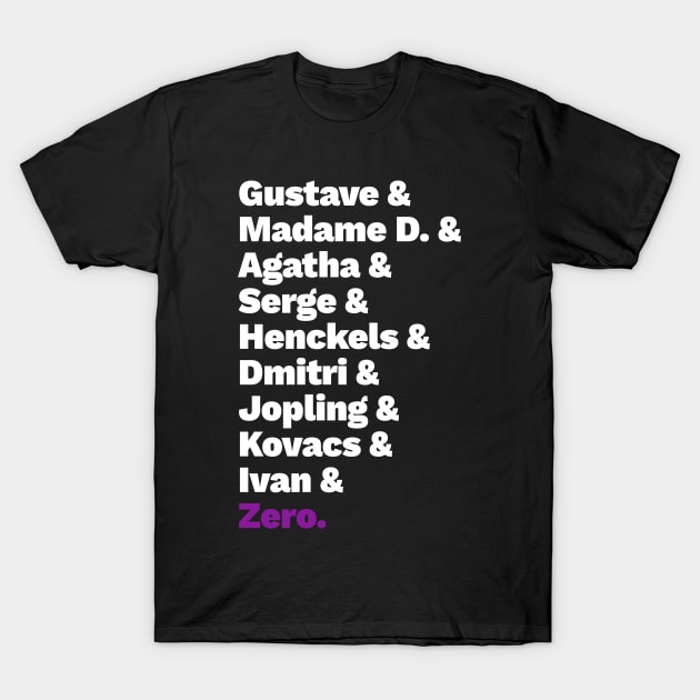 Grand Budapest List T-Shirt by LanfaTees